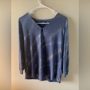 Jones New York Sparkly Business Casual Long Sleeve Women’s Shirt Size Small